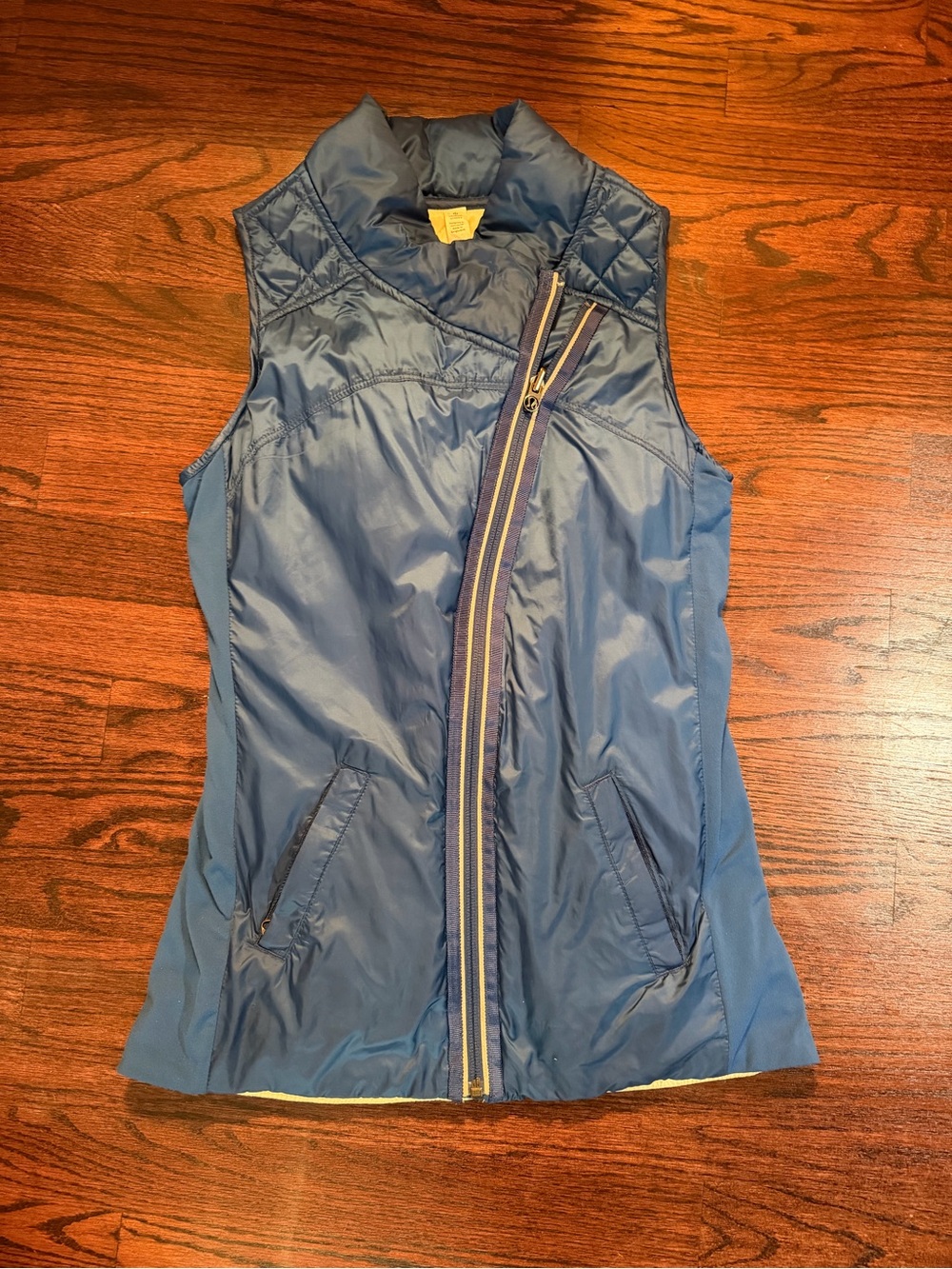 lululemon athletica Navy Quilted Asymmetrical Zip Vest